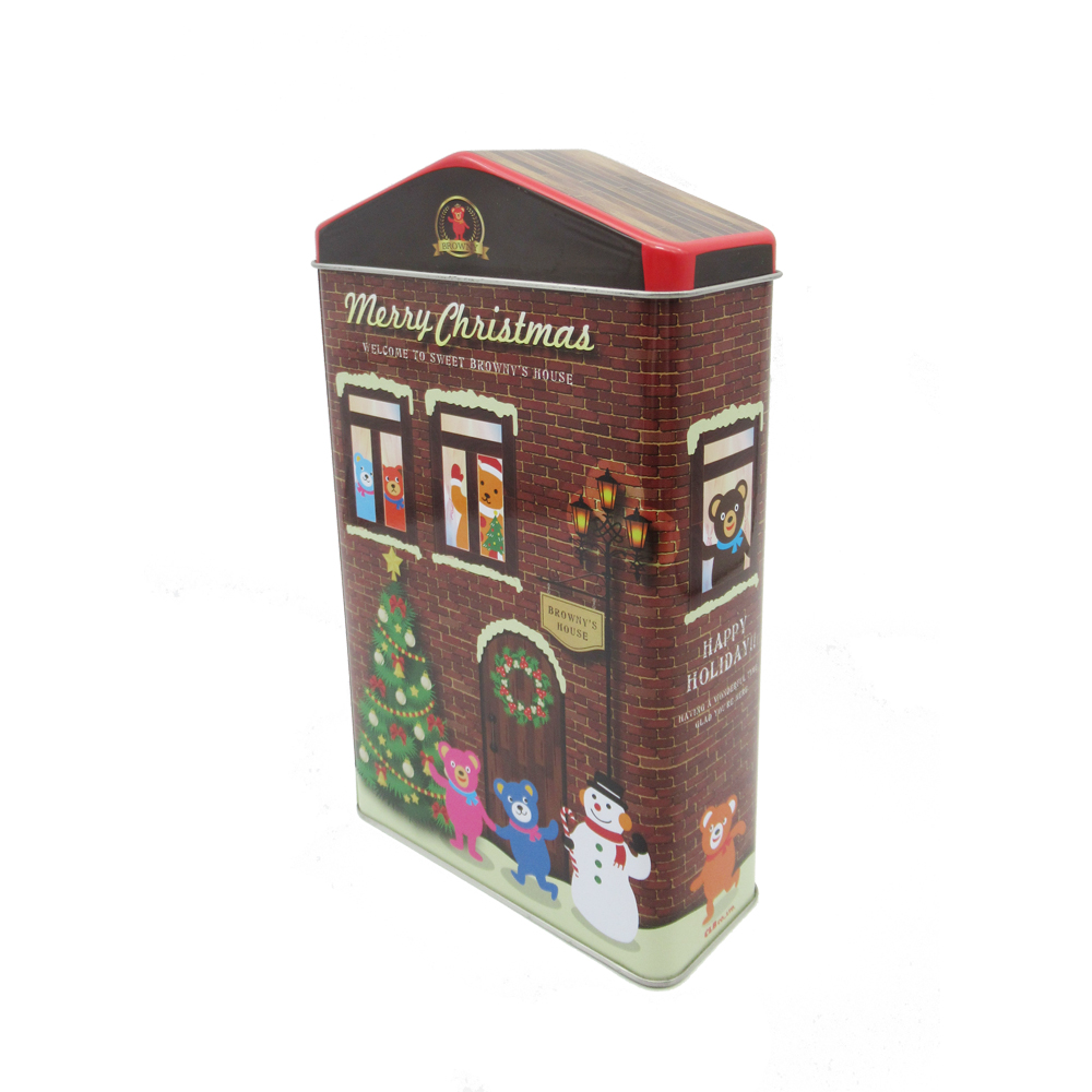 house shaped tin box